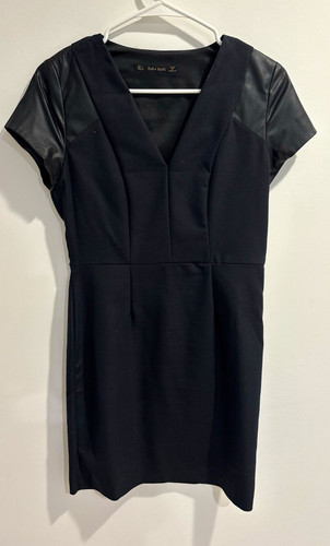 Zara basic black solid sheath - zara,