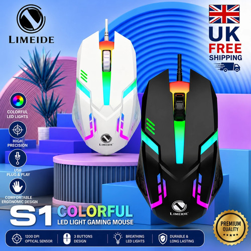 Rgb led wired gaming mouse - mouse, usb