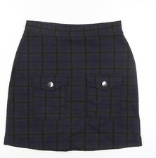 NEXT Womens Blue Plaid Cotton