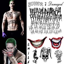 Halloween Batman The Joker Temporary Tattoos Suicide Squad Costume Fancy Dress