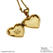 Necklace Locket Gold Pendants Vintage Charm Photo Mini Double Sided Crystal Gift