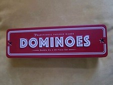Dominoes Metal Tin FAUX IVORY