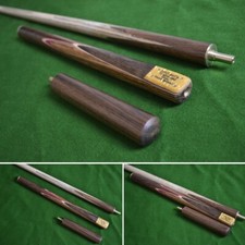 57 Inch Handmade Rare Multi-Handspliced Gabon Zebrawood Ash Snooker Cue
