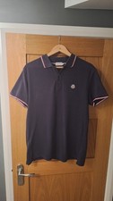 Navy Moncler Maglia Polo Short Sleeved Size XL