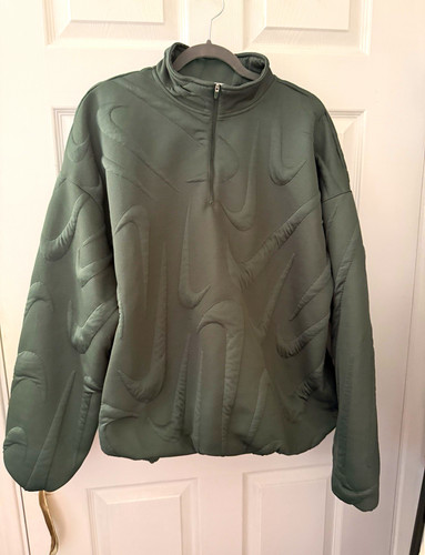 Nike men green quilted zip - nike,
