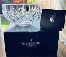 Unused Boxed Large Waterford Crystal Aoife Bowl Rare Pattern Labels Ireland