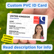 Drone Operator ID Card / Lanyard - CAA Logo - Custom UAS Registration Infor A1A3