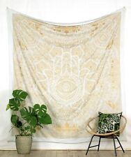 Tapestry Mandala Wall Hanging Gold Fatima Hand Throw Boho Indian Bedspread Cover