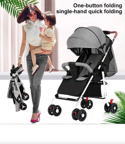 Grey baby stroller lightweight - stroller,