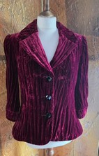 Beautiful Per Una Speziale Deep Red Crushed Velvet Evening Jacket  12 