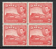 Malta 1938-43 2d Scarlet in