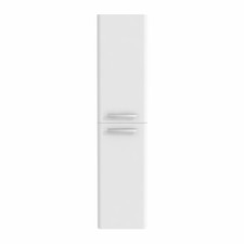 Modern Gloss White 1400mm Bathroom Tall Unit Handle Storage Furniture