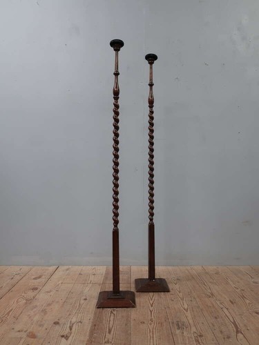 Antique vintage pair oak - of,