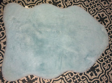 Pale Blue Faux Fur Rug Silhouette Home