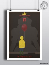 IT - Minimalist Movie Poster, Minimal Horror Film Posteritty Art Print Pennywise