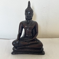 Shakyamuni Buddha Resin Brown Buddha Figurine 5.25" tall