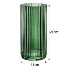Ribbed Glass Flower Vase