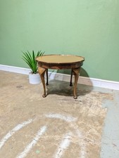 Antique Edwardian Side End Table Scalloped Pie Crust Mahogany Queen Anne Legs