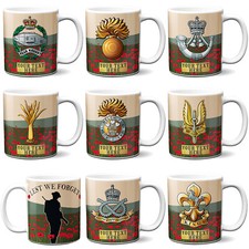 Personalised British Military Mug Remembrance Official Badge Dad Birthday Gift