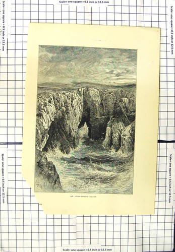 Original old antique print - old,