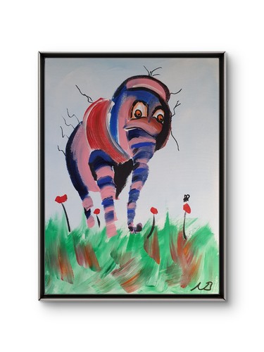 Abstract elephant 12x16 - elephant,