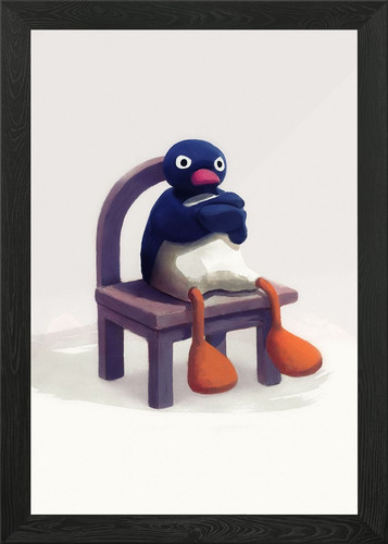 Angry pingu framed wall art - pingu,