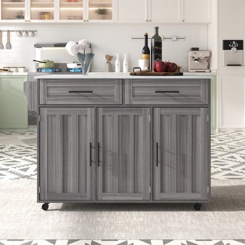 Kitchen island wheels - on,
