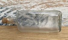 Vintage Boots The Chemist Clear Glass Bottle with Cork Stopper c1920's 13cm Tall