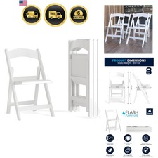 Folding Chairs White Resin Set