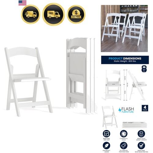 Folding chairs white - white, set