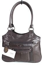 Large Double Handle Women Ladies Lorenz Real Leather Shoulder Bag Handbag Purse