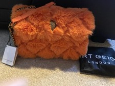 Kurt Geiger Kensington Medium Orange Faux Fur Crossbody / Shoukder Bag BNWTS 