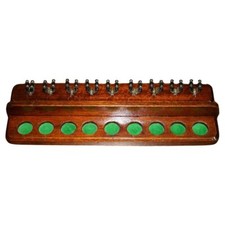 VINTAGE ENGLISH MAHOGANY WALL MOUNTER SNOOKER POOL BILLIARDS CUE HOLDERS