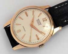 17 JEWELS SWISS MADE RECORD GENEVE 9CT GOLD MENS WIND UP VINTAGE WATCH