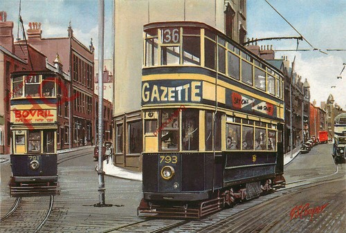 Picture postcard trams - picture, postcard_