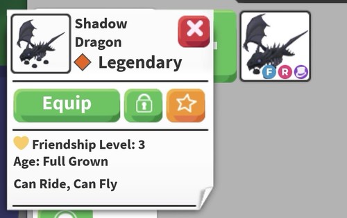 Shadow dragon adopt me - 1x,