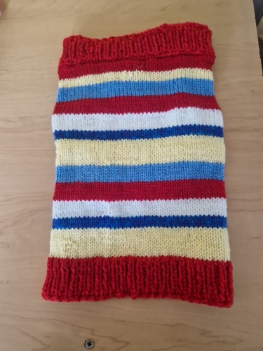 Hand knitted dog jumper 30cms - hand,