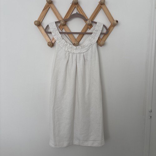 Next white linen ruffle shift - white,