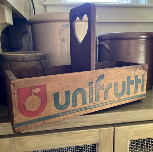 Vtg wooden fruit crate - vtg,