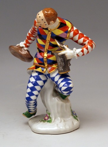 Meissen harlequin figure with - meissen,