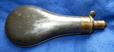 A steel bodied Victorian rifle or shotgun flask by G &J W Hawksley of Sheffield.