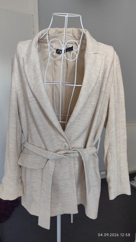 Zara beige linen - beige, textured
