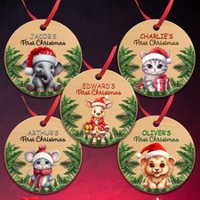 Personalised Baby's First Christmas Bauble Tree Ornaments Gift For Baby Girl Boy