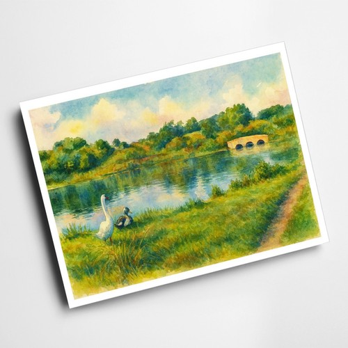 Print park lake - park,