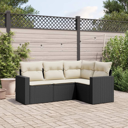 Garden sofa set - black,, cream