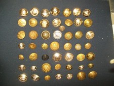 JOB LOT OF 50 MILITARY BUTTONS all different. suit dealer. Big, Medium & Small