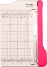 Mini Guillotine Paper Cutter, White/Pink, 4 x 6 inches