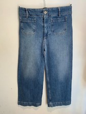 ANTHROPOLOGIE The Skipper Jeans Size 27 PILCRO WIDE LEG high waist crop denim