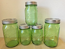Lot 5 BALL GREEN  Mason Jars