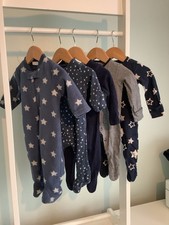 NEXT ETC, BABY BOYS, 0-3 MONTHS NAVY BLUE SLEEPSUITS BABYGROWS COMBINE POST
